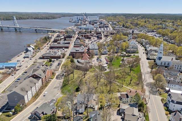 11 Linden St, Bath, ME 04530 - drone / aerial view with a water view