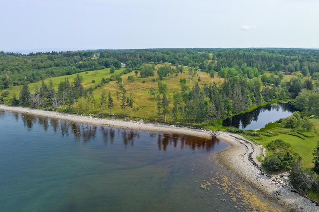 651 N Shore Rd, North Haven, ME 04853 - aerial view of property and surrounding area with a forest and a nearby body of water