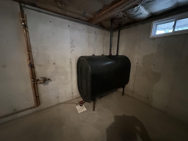 basement with heating fuel