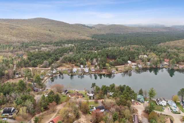 30 Swan Cir, Shapleigh, ME 04076 - aerial view of property and surrounding area with a forest and a water and mountain view