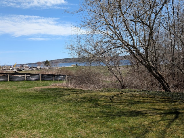 view of yard featuring a water view