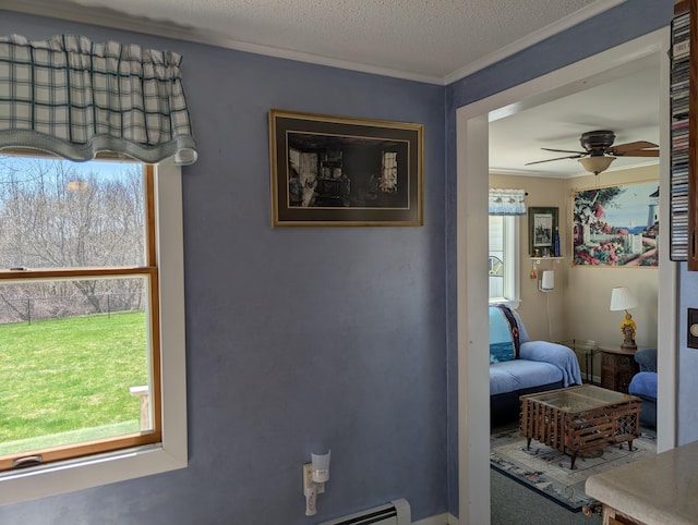 interior space featuring ornamental molding
