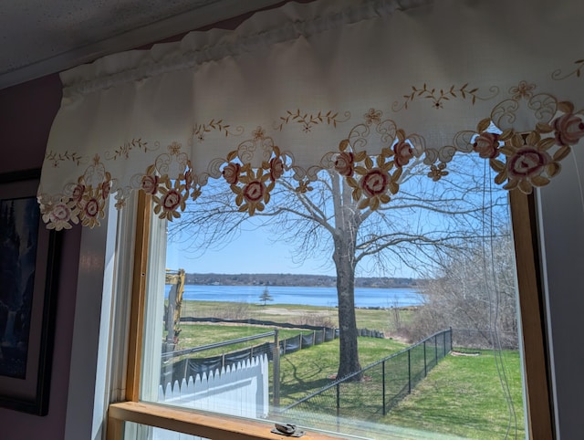 room details with a water view