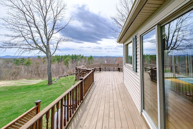 deck with a lawn