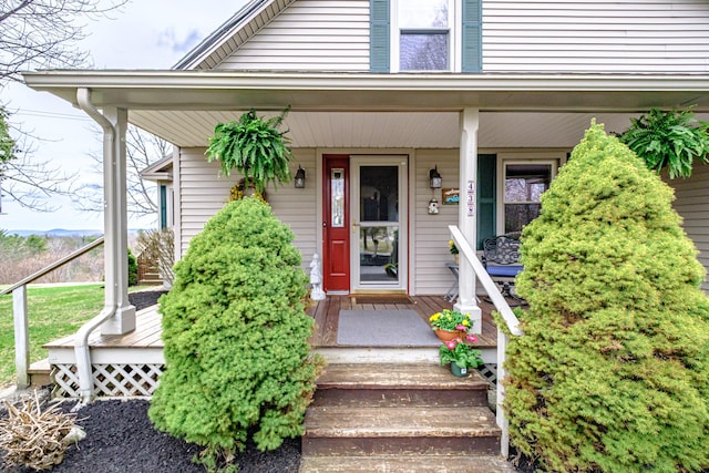 property entrance with a porch