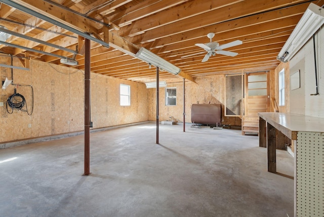 basement featuring heating fuel