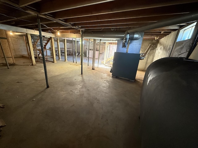 94 Dexter Rd, Corinna, ME 04928 - basement featuring heating unit and heating fuel