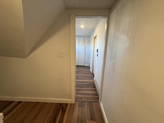 94 Dexter Rd, Corinna, ME 04928 - hallway with baseboards and dark wood finished floors