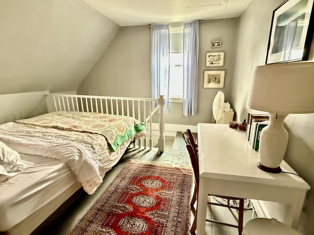 7 Mountain St, Vinalhaven, ME 04863 - bedroom featuring wood finished floors and lofted ceiling