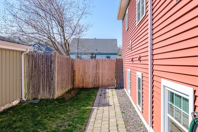 view of yard with fence