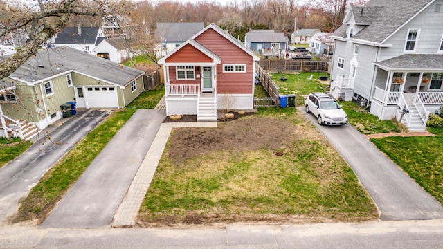 bird's eye view with a residential view