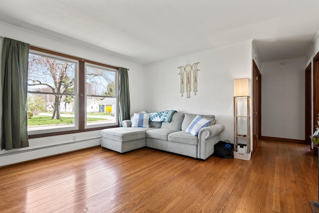 living area with light wood-style floors