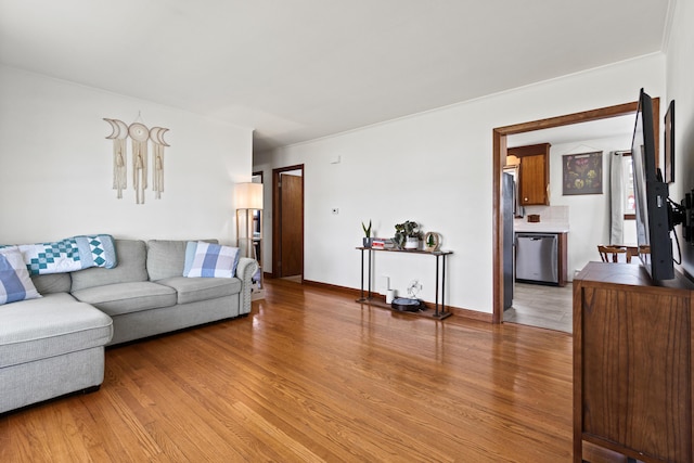 living area featuring wood finished floors