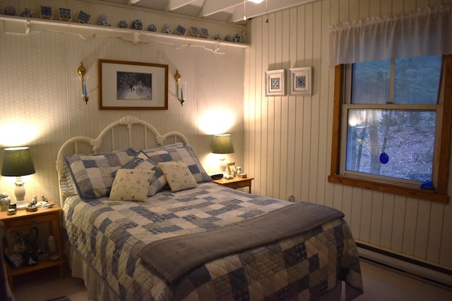 158 Old Stage Rd, Readfield, ME 04355 - bedroom with a baseboard heating unit