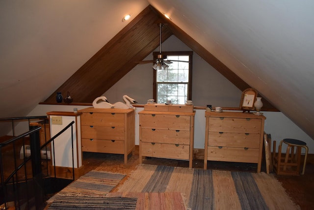 158 Old Stage Rd, Readfield, ME 04355 - additional living space with wood finished floors and lofted ceiling