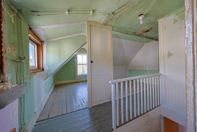 6 Sea St, Northeast Harbor, Mount Desert, ME 04662 - bonus room with plenty of natural light, lofted ceiling, hardwood / wood-style flooring, and baseboards