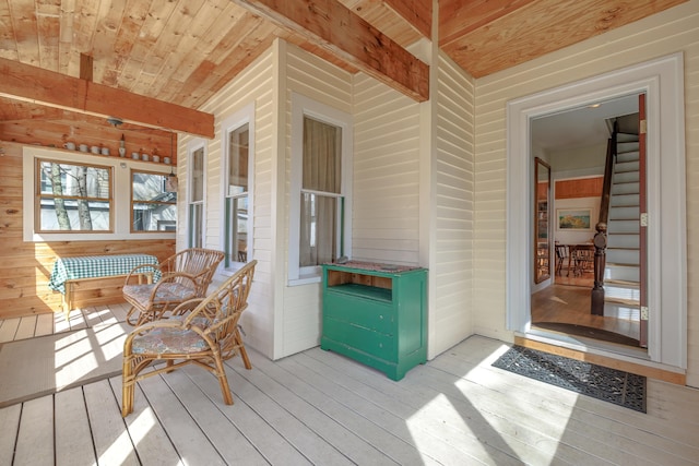 6 Sea St, Northeast Harbor, Mount Desert, ME 04662 - wooden deck featuring covered porch