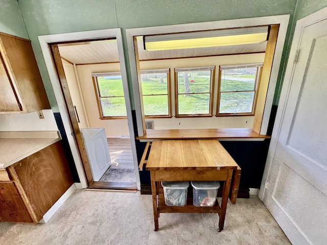 30 Mill St, Harrington, ME 04643 - unfurnished dining area featuring washer / clothes dryer