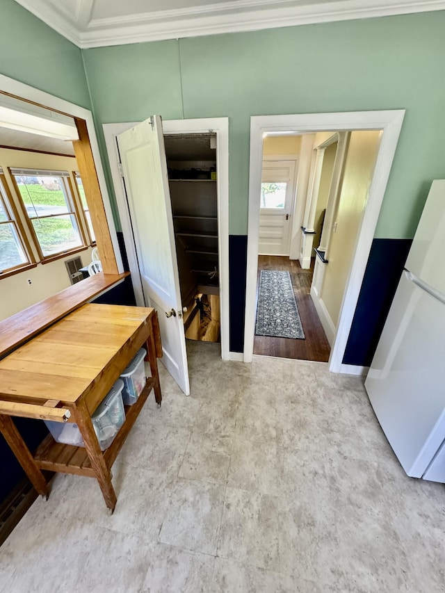 30 Mill St, Harrington, ME 04643 - dining space with crown molding and baseboards