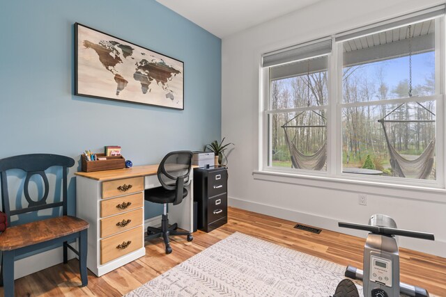29 Hawks Nest Ln, Wells, ME 04090 - office area with light wood-type flooring and baseboards