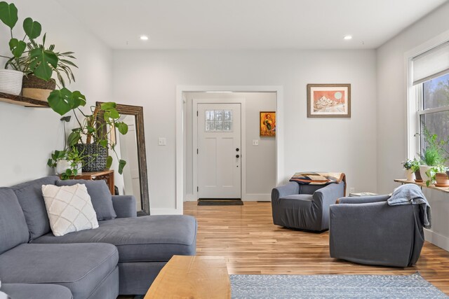 29 Hawks Nest Ln, Wells, ME 04090 - living room with light wood-type flooring, recessed lighting, and baseboards