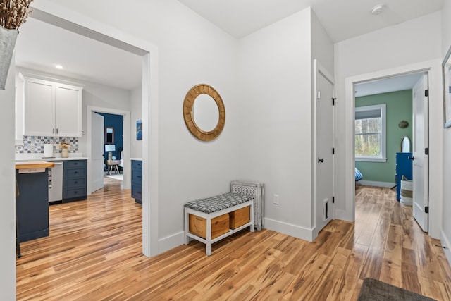 29 Hawks Nest Ln, Wells, ME 04090 - hallway with light wood-type flooring and baseboards