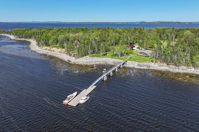 1588 Turtle Head Rd, Islesboro, ME 04848 - aerial overview of property's location with a nearby body of water and a heavily wooded area
