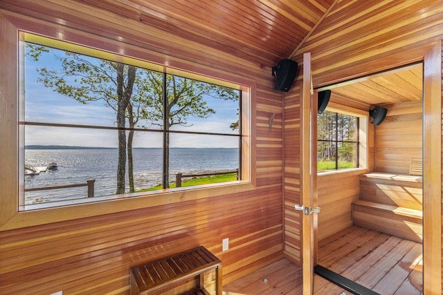 1588 Turtle Head Rd, Islesboro, ME 04848 - relaxing sauna with wooden walls and wooden ceiling