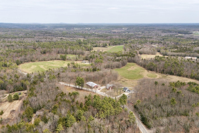 bird's eye view featuring a view of trees