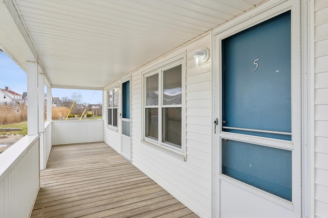 wooden deck with covered porch