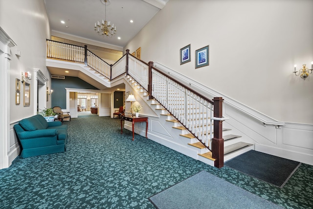 building lobby with stairway