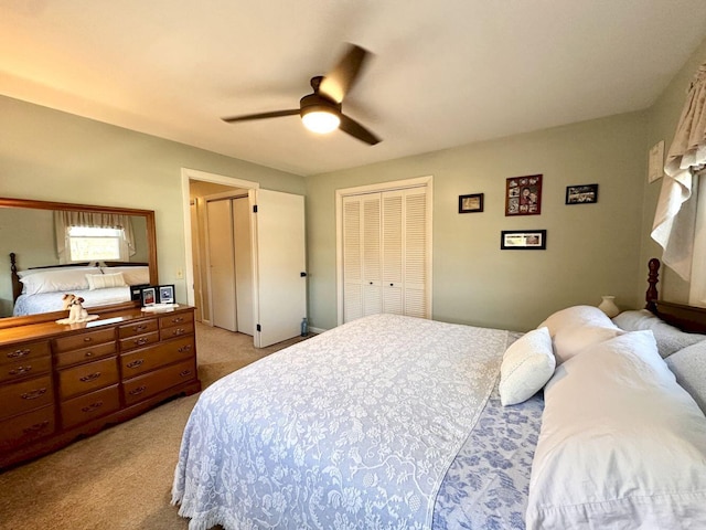 20 Patrick St, Skowhegan, ME 04976 - bedroom featuring light carpet, ceiling fan, and a closet