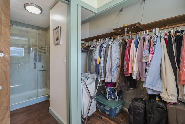 spacious closet featuring wood finished floors