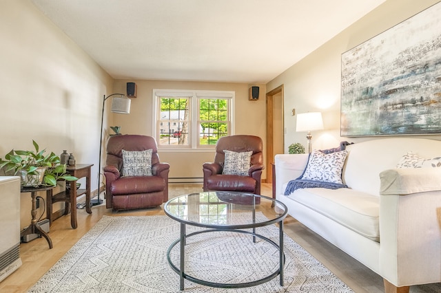 51 Beaver Dam Rd, South Berwick, ME 03908 - living room featuring light wood-style floors and a baseboard heating unit