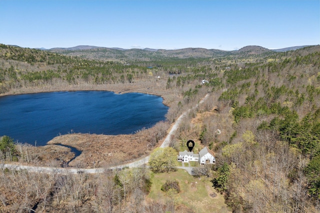 193 Spec Pond Rd, Porter, ME 04068 - aerial view featuring a water and mountain view