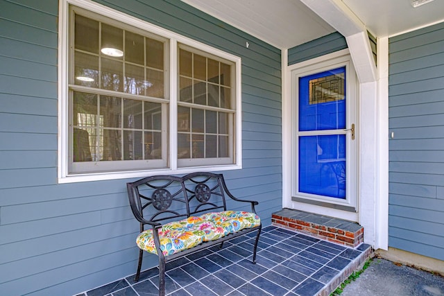 entrance to property with a porch