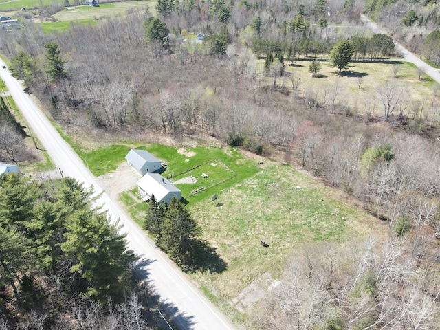 aerial view featuring a rural view