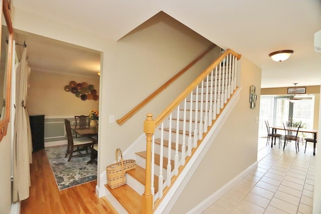 staircase with baseboards
