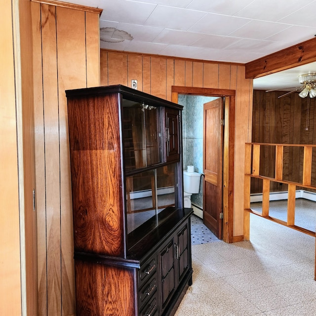 34 Chase Ave, Mexico, ME 04257 - hall with wood walls and light colored carpet