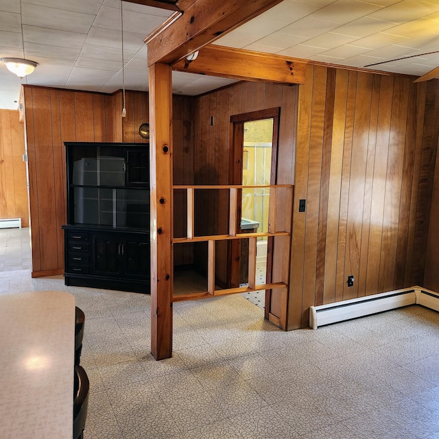 34 Chase Ave, Mexico, ME 04257 - spare room featuring wooden walls, a baseboard radiator, and baseboard heating