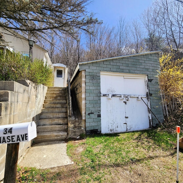 34 Chase Ave, Mexico, ME 04257 - view of shed with stairs