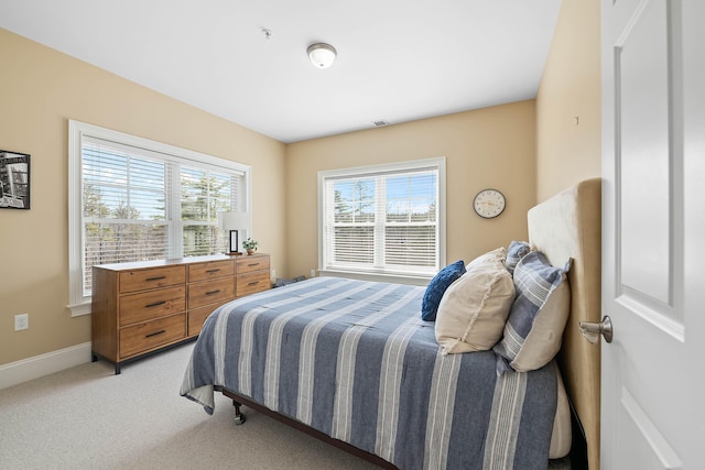 75 Clearwater Dr Unit 305, Falmouth, ME 04105 - bedroom with baseboards, multiple windows, and light carpet