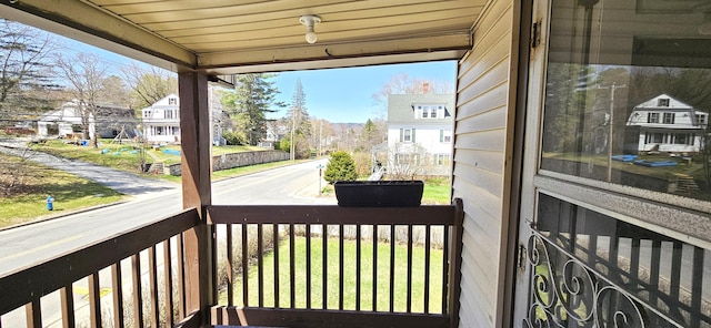 balcony with a residential view