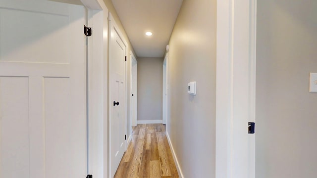 12 Marble Ln, Dixfield, ME 04224 - hall featuring light wood-style flooring, recessed lighting, and baseboards