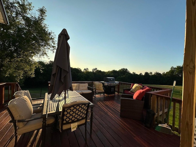 344 Main St, Lincoln, ME 04457 - view of deck at dusk
