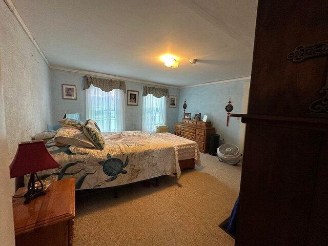344 Main St, Lincoln, ME 04457 - carpeted bedroom featuring ornamental molding