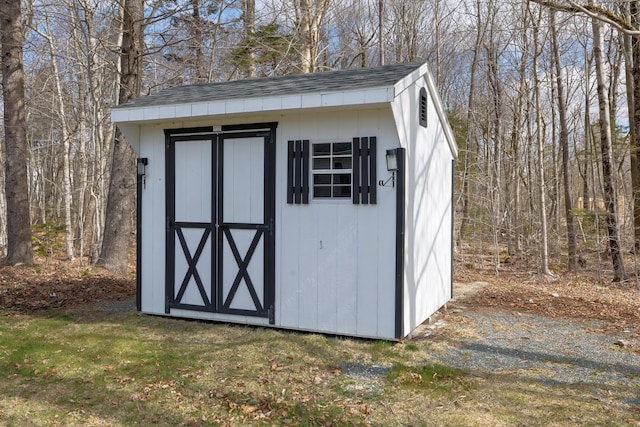 view of shed