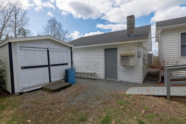view of shed with ac unit