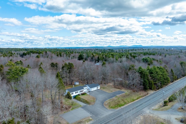 drone / aerial view with a forest view