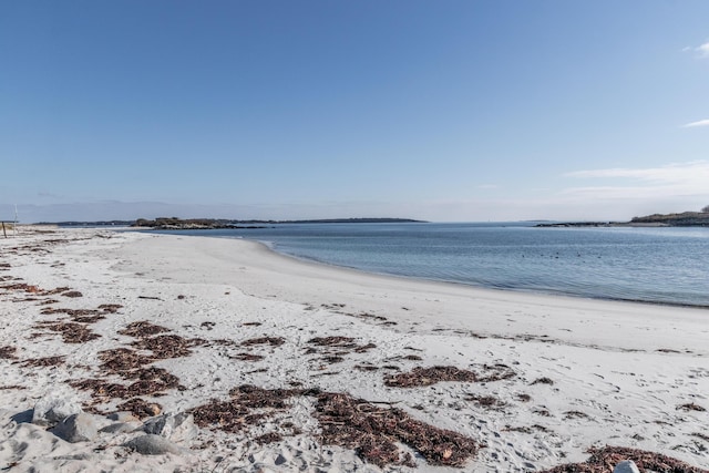 property view of water with a beach view
